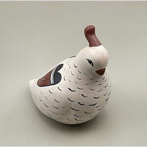 Isleta Pueblo B Lente signed pottery bird quail figurine hand painted vintage